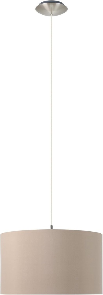 Lampa suspendata EGLO Maserlo, lampa suspendata textila cu 1 bec, lumina suspendata metalica argintie si material textil taupe-auriu, soclu E27, Ø 38 cm