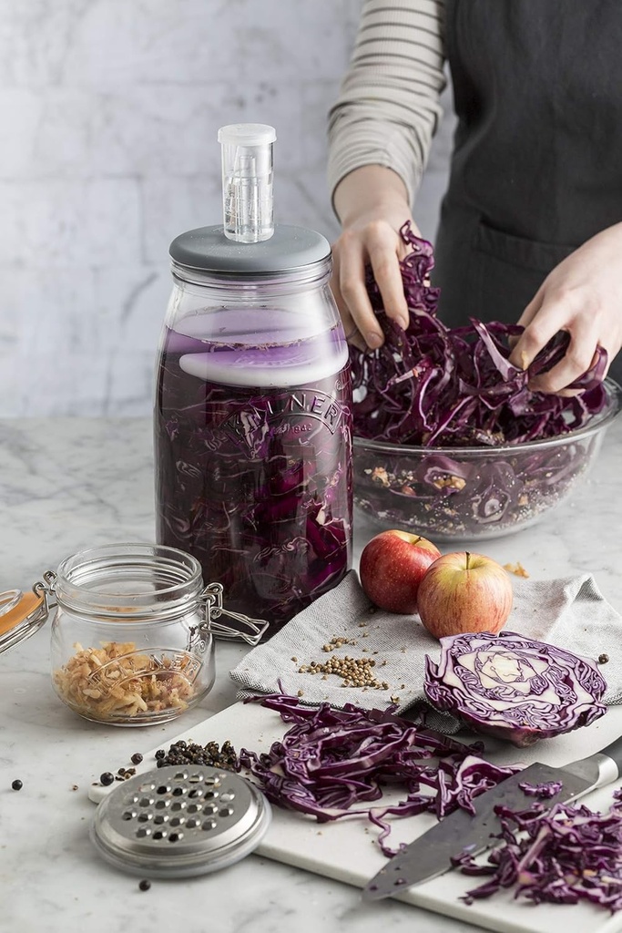 Kilner - Set de borcane de fermentare. 3L Fermentatie: 3 L, Transparente