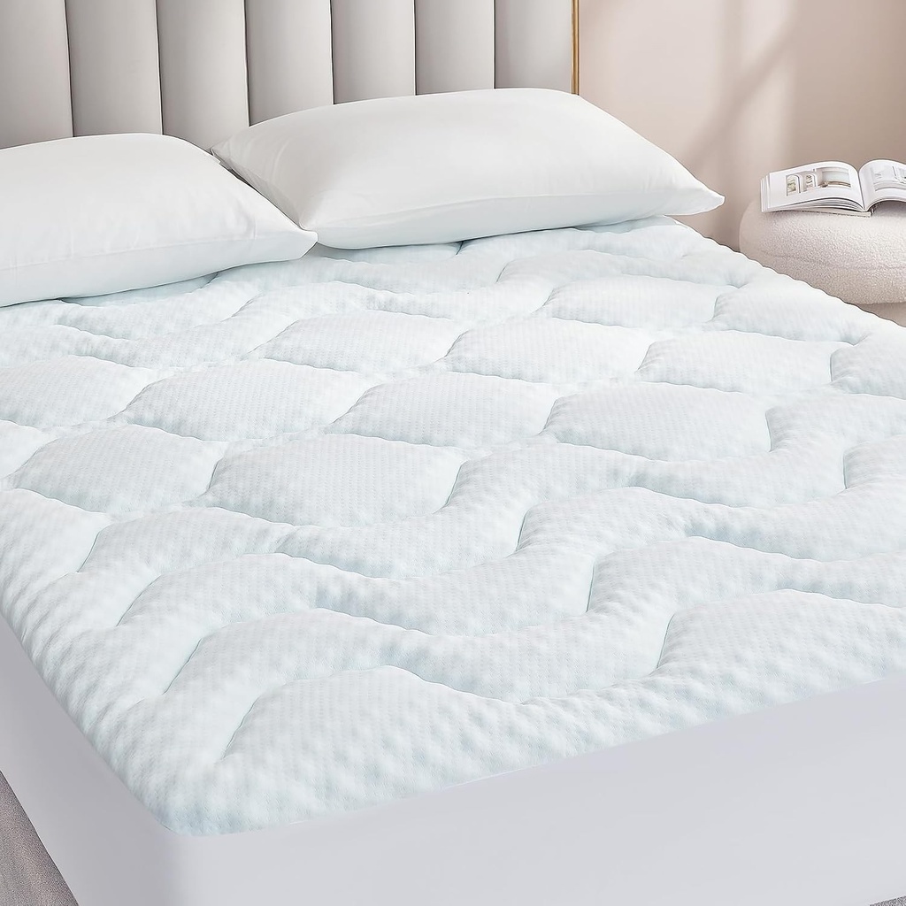 Saltea EHEYCIGA, suprafata de saltea 140 x 190, spuma cu memorie, fibra racoritoare pentru saltea de 2 persoane 140x190 cu buzunar extra adanc, alb