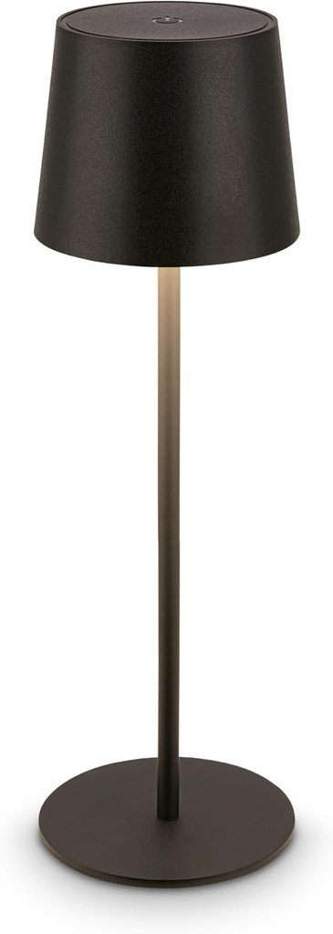 BRILONER - Lampa de masa LED fara fir IP44 cu control tactil, intensitate reglabila, baterie si sursa de lumina inlocuibile, lampa de noptiera, lampa de citit, lampa LED, lampa de camping, lampa de masa, lampa reincarcabila, exterior, 11x34,5 cm, neagra