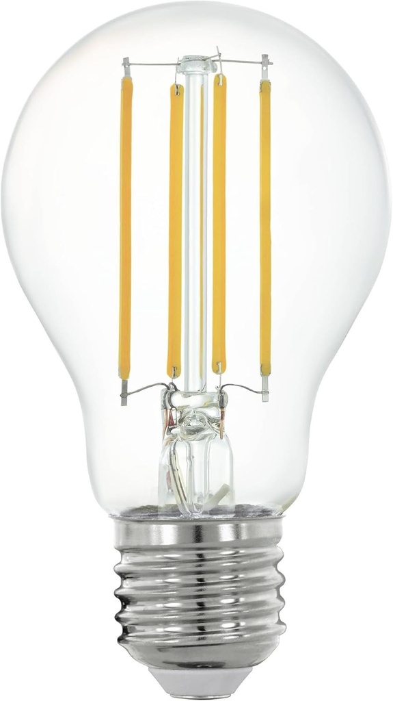 Bec LED EGLO connect.z Smart Home E27, A60, ZigBee, control prin aplicatie si voce, reglabil, alb cald, 806 lumeni, 6 W, bec incandescent vintage transparent