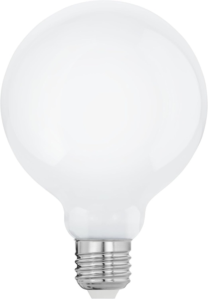 Lampa LED EGLO E27, bec Globe Milky, 7 wati (echivalent cu 60 wati), 806 lumeni, lumina alba calda, 2700 K, bec G95, Ø 9,5 cm