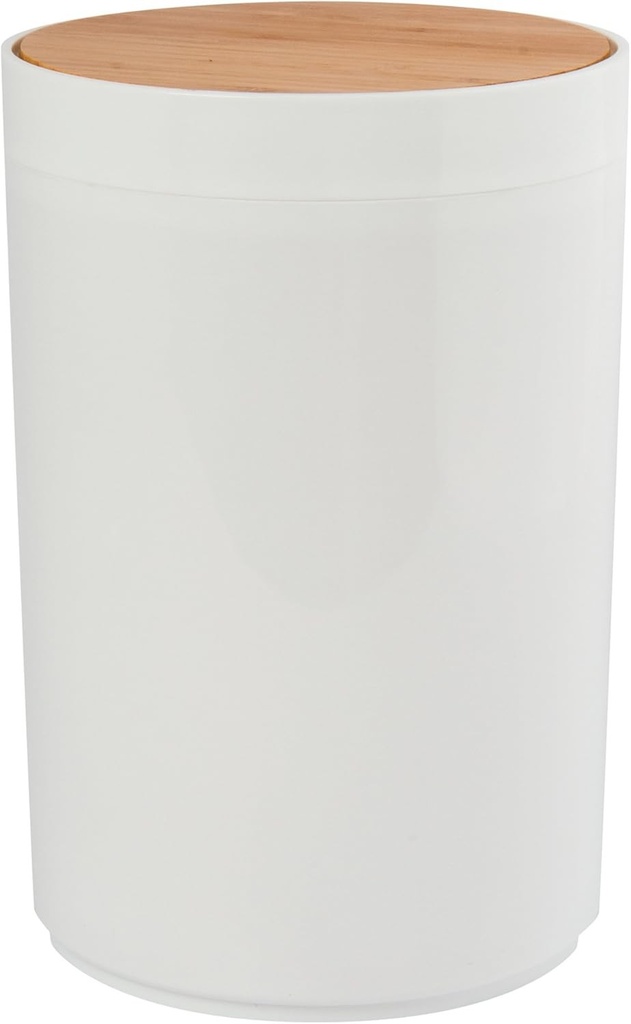 MSV Bathroom Series Oslo Design Cos de gunoi pentru cosmetice Cos de gunoi cu pedala pentru baie Cos de gunoi Cos de gunoi pentru hartie 5 litri (diametru x inaltime): Bambus alb