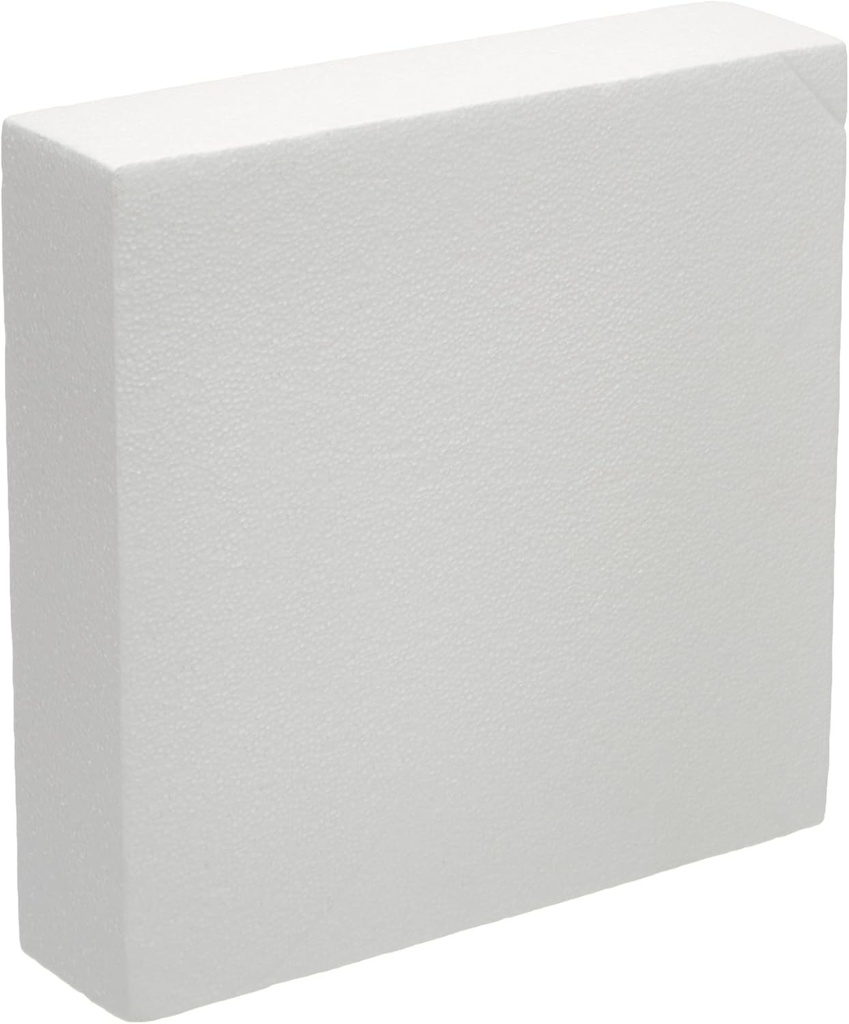 DECORA 0174027 PATRATA DIN POLISTIREN 30X30X7.5I CM, Polistiren, Alb-galbui