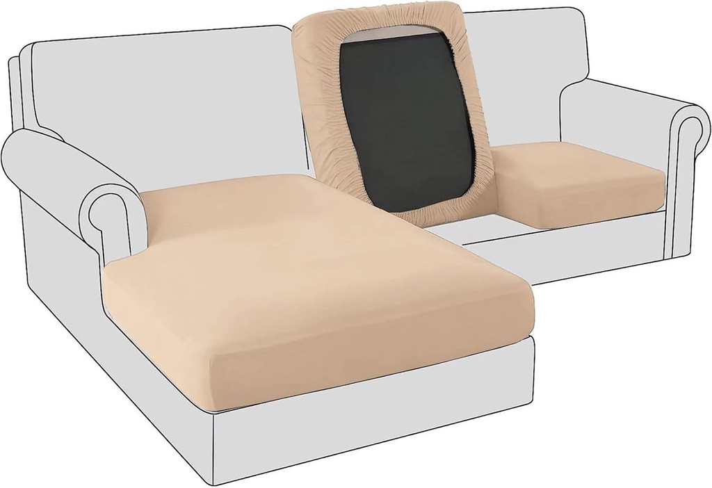 Huse de perna pentru canapea BXFUL din catifea elastica, husa de protectie, huse de perna de canapea de schimb pentru perna individuala (mare, 1 loc, kaki)