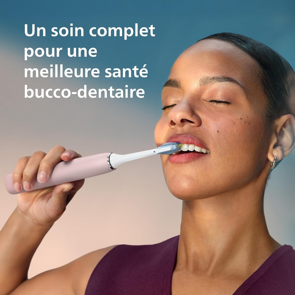 Periuta de dinti electrica Philips Sonicare DiamondClean 9000, periuta de dinti sonica cu aplicatie, senzor de presiune, 4 moduri de curatare, 3 niveluri de intensitate, geam de incarcare si husa de calatorie USB, auriu roz, model HX9911/94