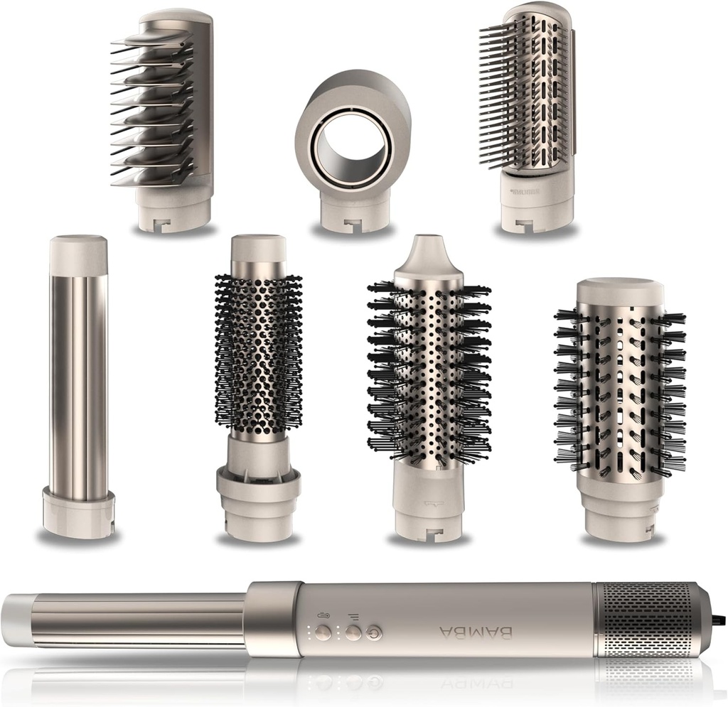 Perie pentru uscator de par Cecotec - CeramicCare AirGlam Champagne 1400W, tehnologie Coanda, 3 viteze, 3 temperaturi, control inteligent al caldurii, 110.000 rpm
