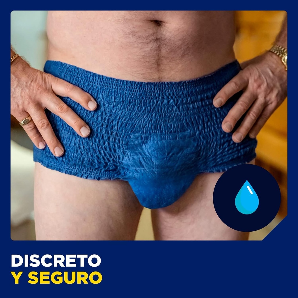 TENA MEN, Boxeri absorbanti pentru scurgeri urinare, elastici, de unica folosinta, pentru barbati, marimea L, 8 bucati
