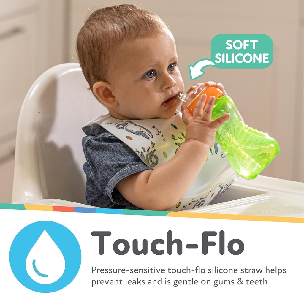 Cana Nuby anti-scurgere cu pai flexibil | 300 ml | Pachet de 3 | 12+ luni