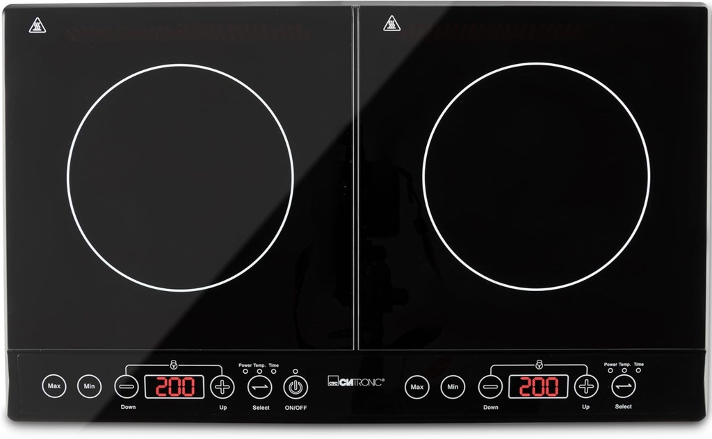Plita cu inductie dubla Clatronic® | Plita cu inductie cu tehnologie ECO-Save | Plita dubla cu detectare automata a vaselor | Plita cu panou de control tactil cu senzor | DKI 3609