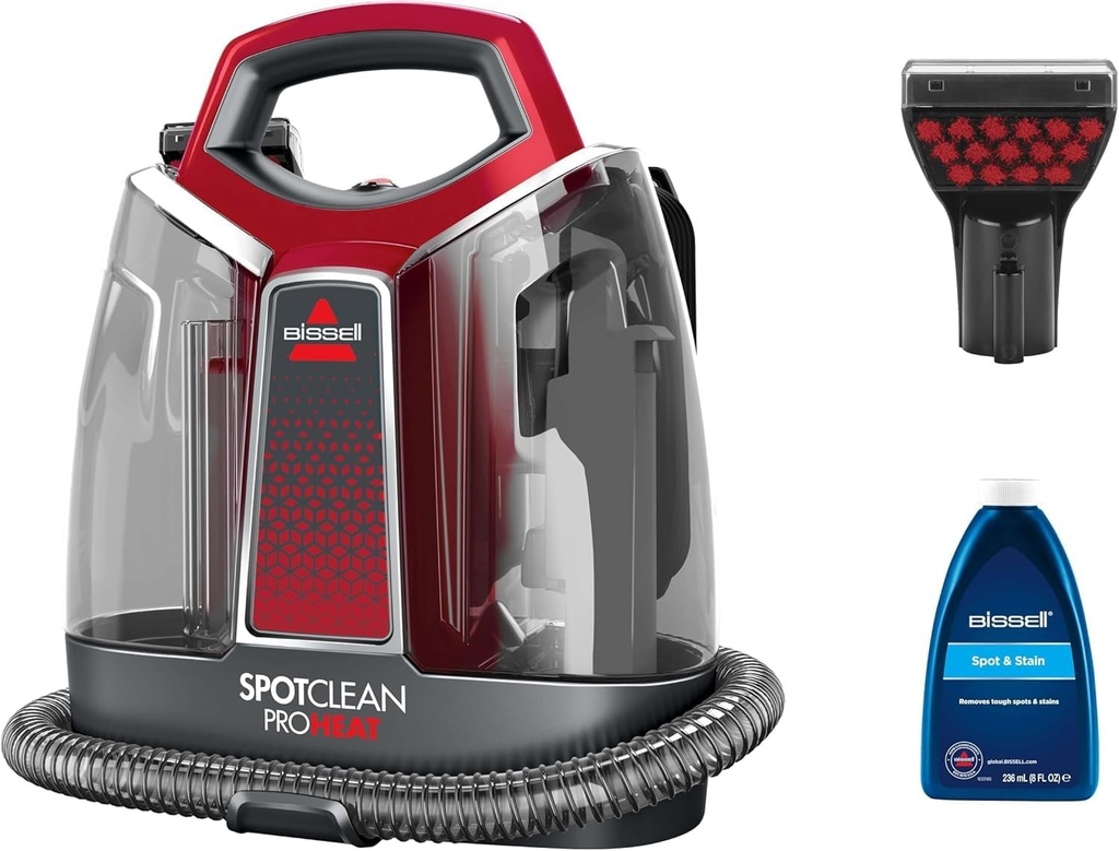 BISSELL SpotClean ProHeat, Aspirator pentru tapiterie, Aspirator pentru covoare cu tehnologie HeatWave, Aspirator compact umed/uscat pentru covoare, tapiterie, masini si multe altele, Motor puternic de 330 W, 36988
