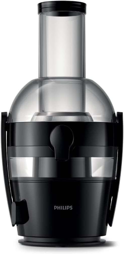 Storcator Philips seria 3000 - putere 800 W, tehnologie QuickClean, jgheab de alimentare XL de 75 mm, capacitate suc de 2 l, usor de asamblat si curatat, suc proaspat fara pulpa (HR1856/70)