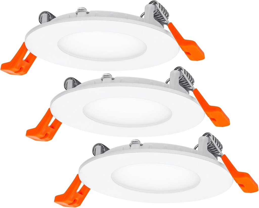 Set de corpuri de iluminat incastrate OSRAM cu driver integrat, subtire 3x85mm 3000K, alb, fabricat din plastic, protectie IP20 pentru diverse aplicatii interioare, inclusiv accesorii de montare