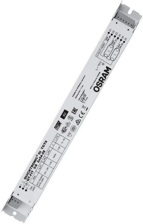 Osram QT – Team Quicktronic qt-fit5 5/8 2x54-58, Metal, 1 bucata (1 pachet), Alb