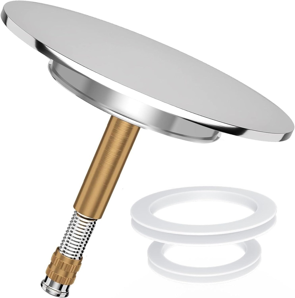 Dop universal pentru baie Upifen - Diametru: 72 mm - Cu garnitura de schimb - Otel inoxidabil - Reglabil - Crom