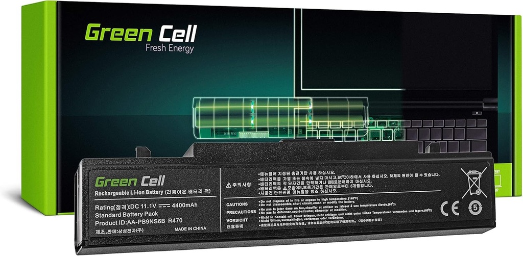 Baterie Green Cell AA-PB9NC6B / AA-PB9NS6B pentru laptopuri Samsung seria 3 și seria R (6 celule 4400mAh 11.1V)