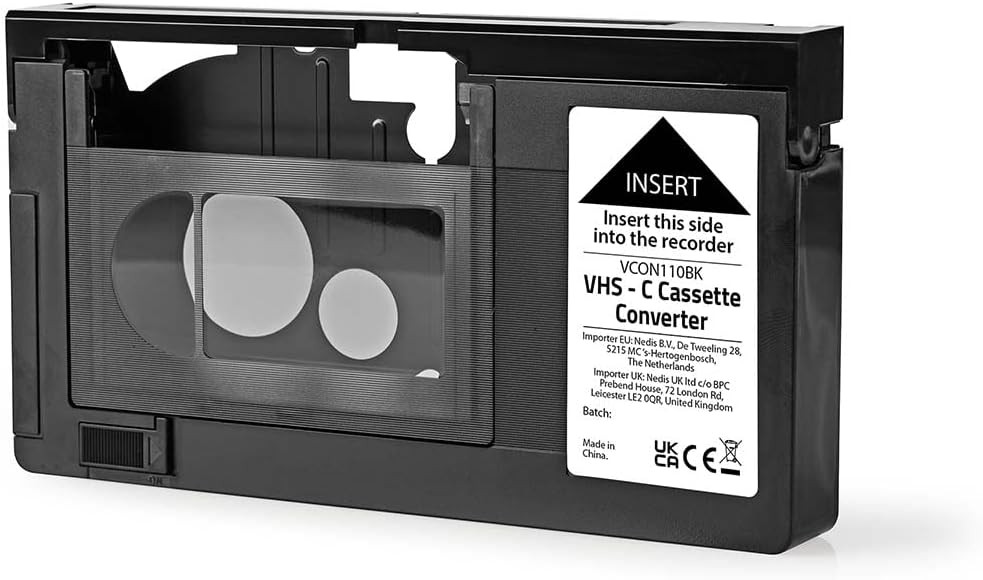 Convertor VHS Nedis - Conversie: VHS-C în VHS - Plug and Play - Negru