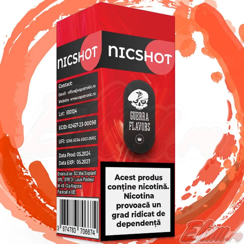 Lichid cu nicotina 20mg NicShot Guerra Flavors 50/50 10ml