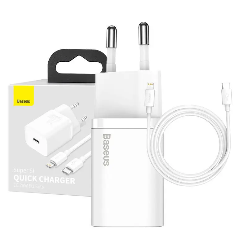 Baseus Super Si Quick Charger 1C 20W cu cablu USB-C la Lightning 1m
