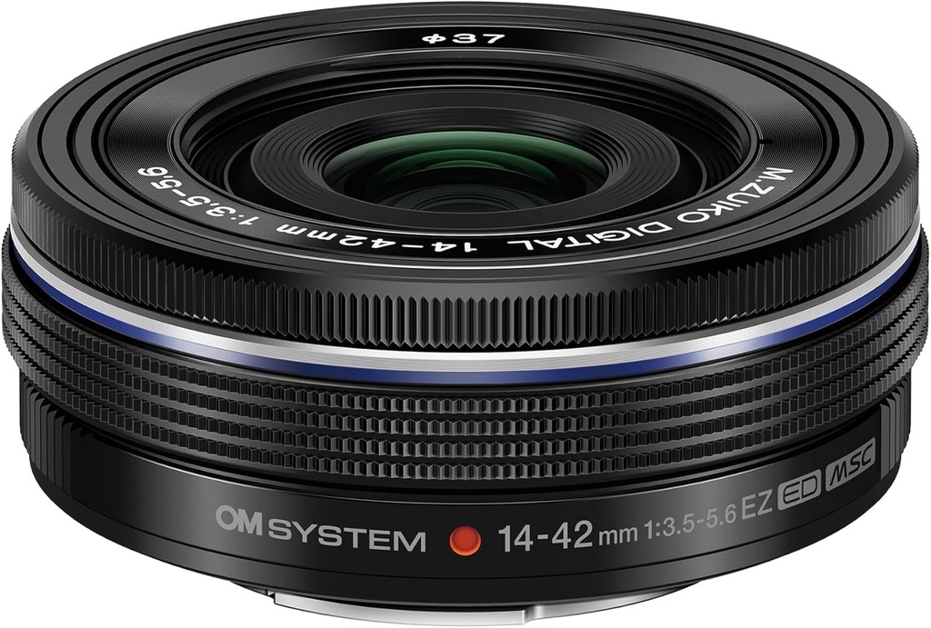 Obiectiv OM System M.Zuiko Digital 14-42mm F3.5-5.6 EZ, Zoom Standard, pentru Camere MFT, Negru