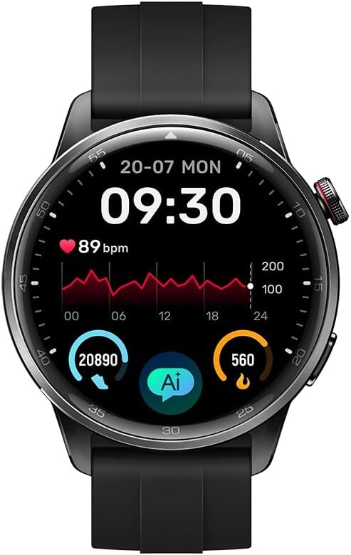 Ceas Inteligent Realme Watch S2, Ecran AMOLED 1.43", Impermeabil IP68, Bluetooth, 150+ Cadrane, Negru