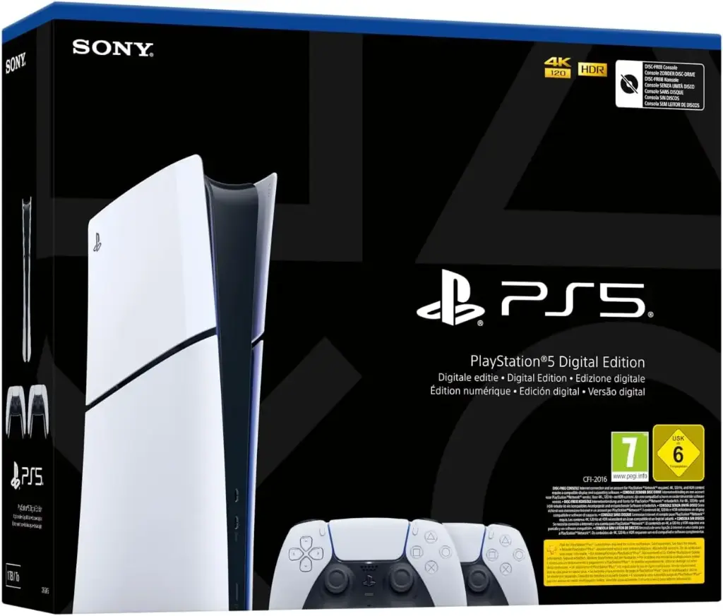 Sony PlayStation 5 Ediția Digitală PS5 (100% Digital), SSD Ultra-Rapid, Ray Tracing, 2 Controllere DualSense, Alb