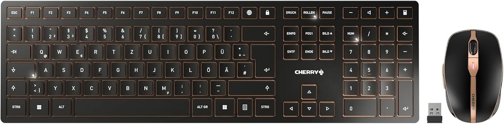 CHERRY DW 3000 Set Tastatură și Mouse Wireless, Layout German QWERTZ, 2.4GHz, Negru