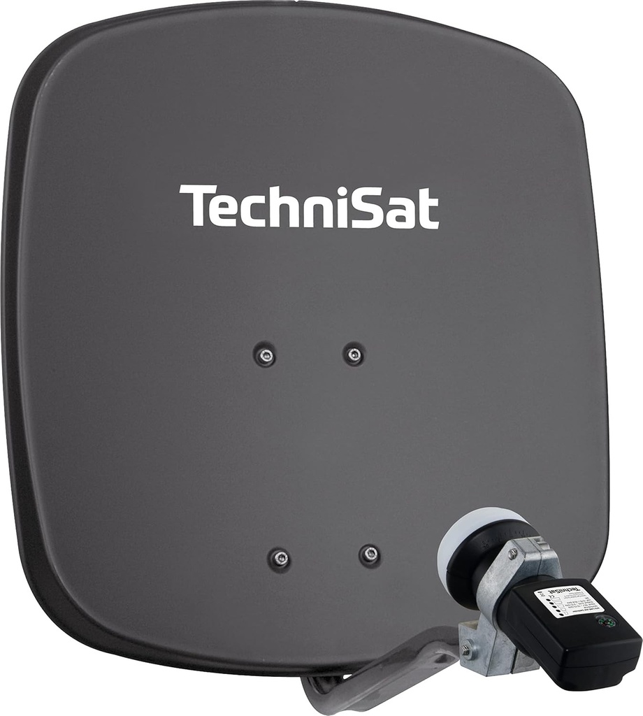 TechniSat DIGIDISH 45 Antenă Satelit pentru 1 Utilizator, Set Complet cu Suport de Perete, Gri