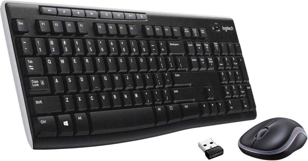 Logitech MK270 Set Tastatură și Mouse Wireless 2.4GHz, QWERTZ German, Negru