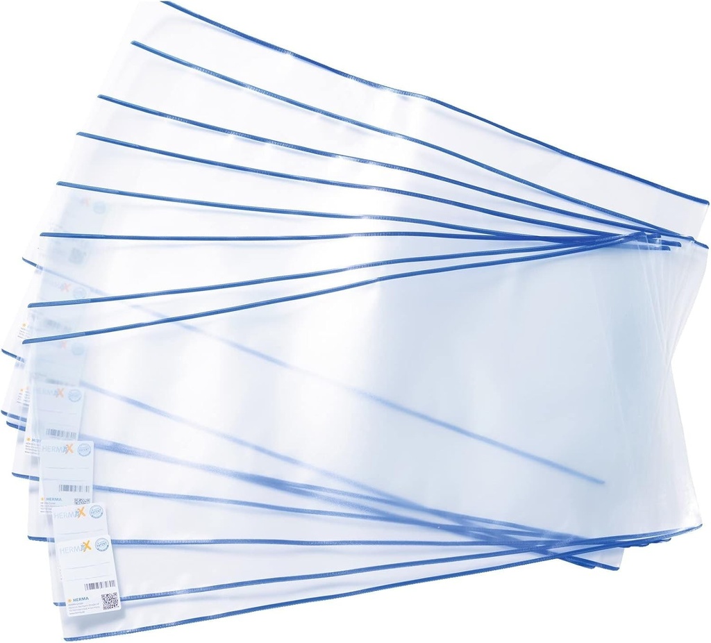 HERMA Set 10 Huse pentru Cărți Școlare 19x38cm, Transparente