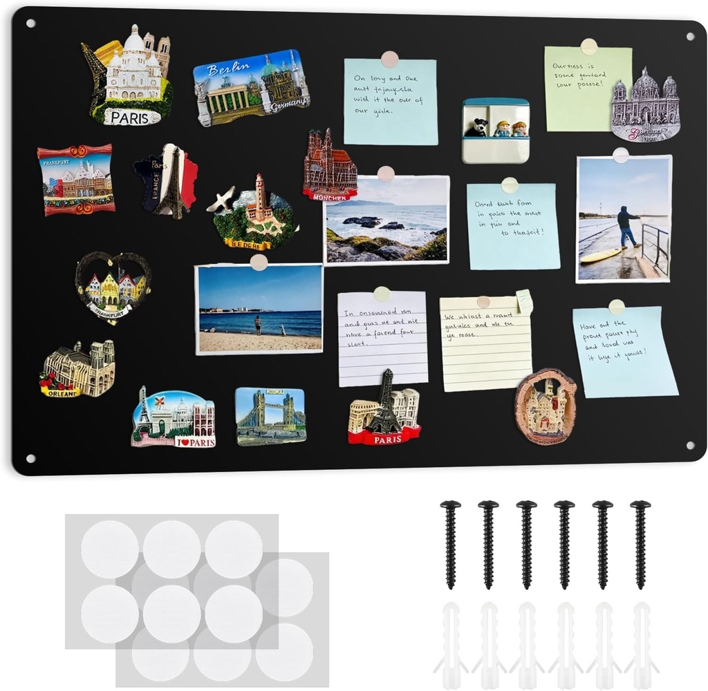ALANGDUO Tablă Magnetică Neagră 40x59cm, Panou Magnetic Mat pentru Birou și Bucătărie