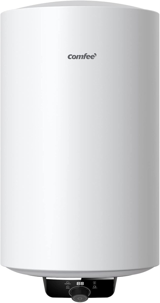 Încălzitor de apă electric de perete COMFEE' D50-15EFG Accumolo 50L pentru chiuvetă de blat, Wi-Fi, compact, ușor de instalat, alb