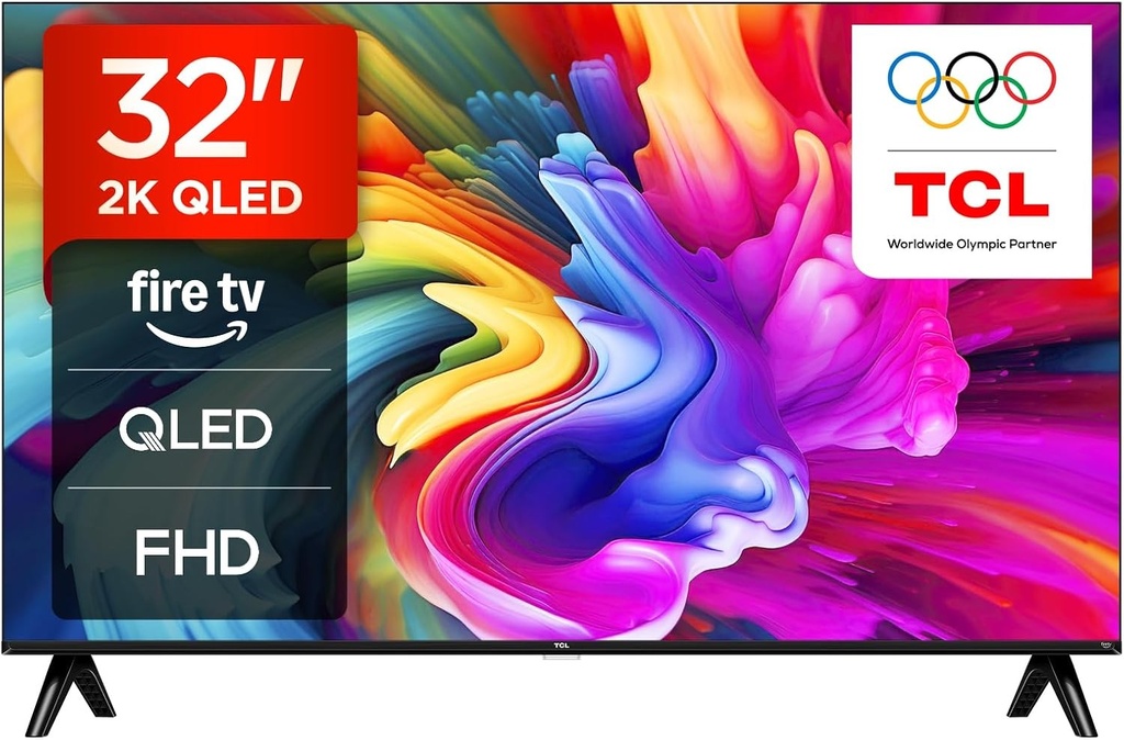 Televizor inteligent TCL 32SF560 QLED Full HD de 32 de inci cu Fire TV, control vocal Alexa, HDR10, Dolby Audio, DTS Virtual:X, AirPlay 2, fără ramă