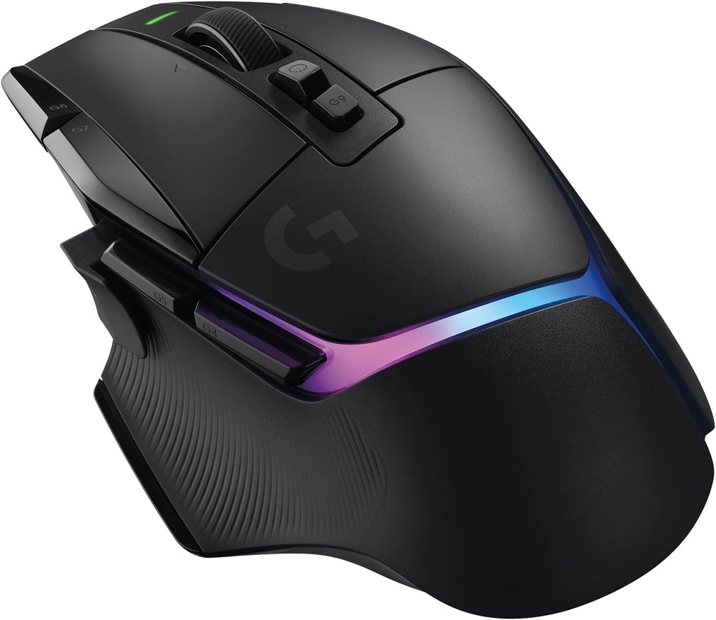 Mouse de gaming wireless Logitech G G502 X Plus Lightspeed RGB, switch-uri optice hibride LIGHTFORCE, LIGHTSYNC RGB, senzor Hero 25K, PC - macOS/Windows, versiune germană - negru