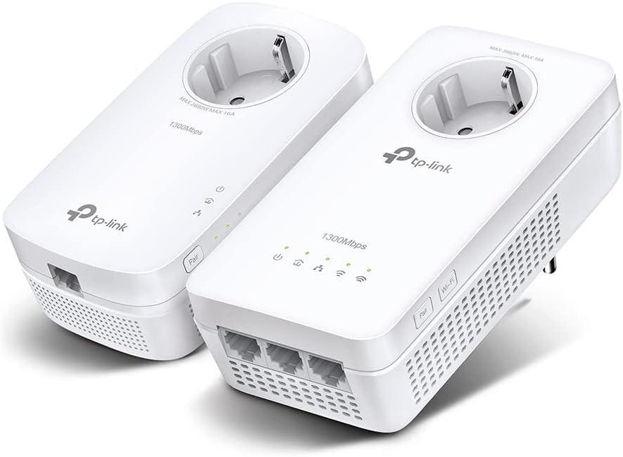 Kit TP-Link TL-WPA8631P - Adaptor Powerline AV1300, Kit PLC WiFi AC1200