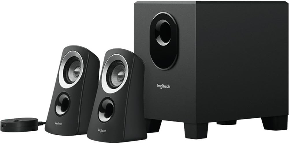 Sistem de boxe LPNWE423034213LPNWE423034213 2.1 cu subwoofer, sunet complet, vârf de 50 W, bas puternic, telecomandă, priză UE, PC/PS4/Xbox/TV/smartphone/tabletă, negru, 50 W, intrare audio de 3,5 mm