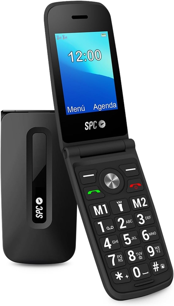 SPC Titan - Telefon mobil cu clapă pentru seniori cu butoane mari, negru