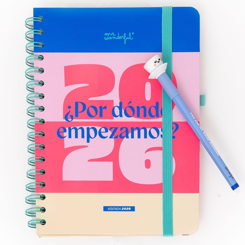 Mr. Wonderful - Agenda anuală de birou 2026, vizualizare săptămânală - De unde începem?
