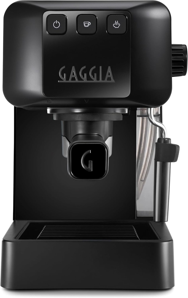 Espressor manual Gaggia EG2109 BLACK, măcinat sau cu capsule, sistem POD pentru espresso cremos cu capsule, pre-infuzie automată, model nou 2023, 100% fabricat în Italia