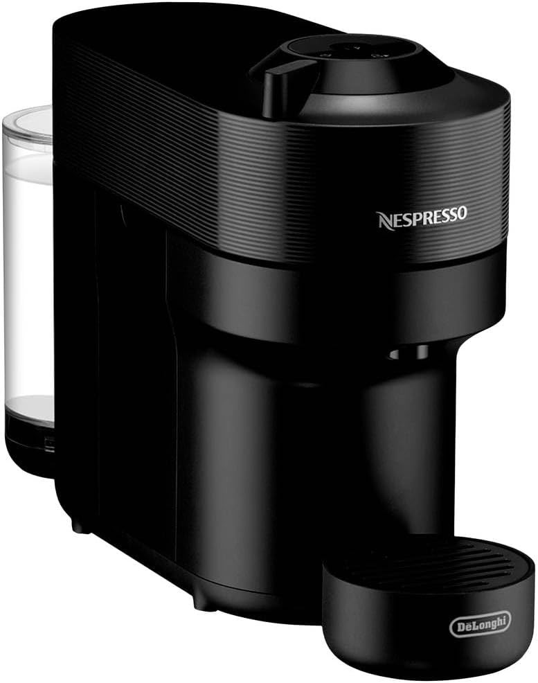 De'Longhi Nespresso Vertuo Pop ENV90.B, Espressor cu capsule cu tehnologie de centrifugare, 4 dimensiuni de cești, Set de bun venit cu 12 capsule incluse, 1260W, Negru lemn dulce