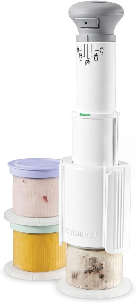 Cuisinart FreezeWand – 5 programe: Înghețată, Sorbet, Milkshake, Granita, Mix-ins | Vegan, Proteine, Light, Fără lactate | Gata în 5 minute | Compact | 3 cutii x 240 ml