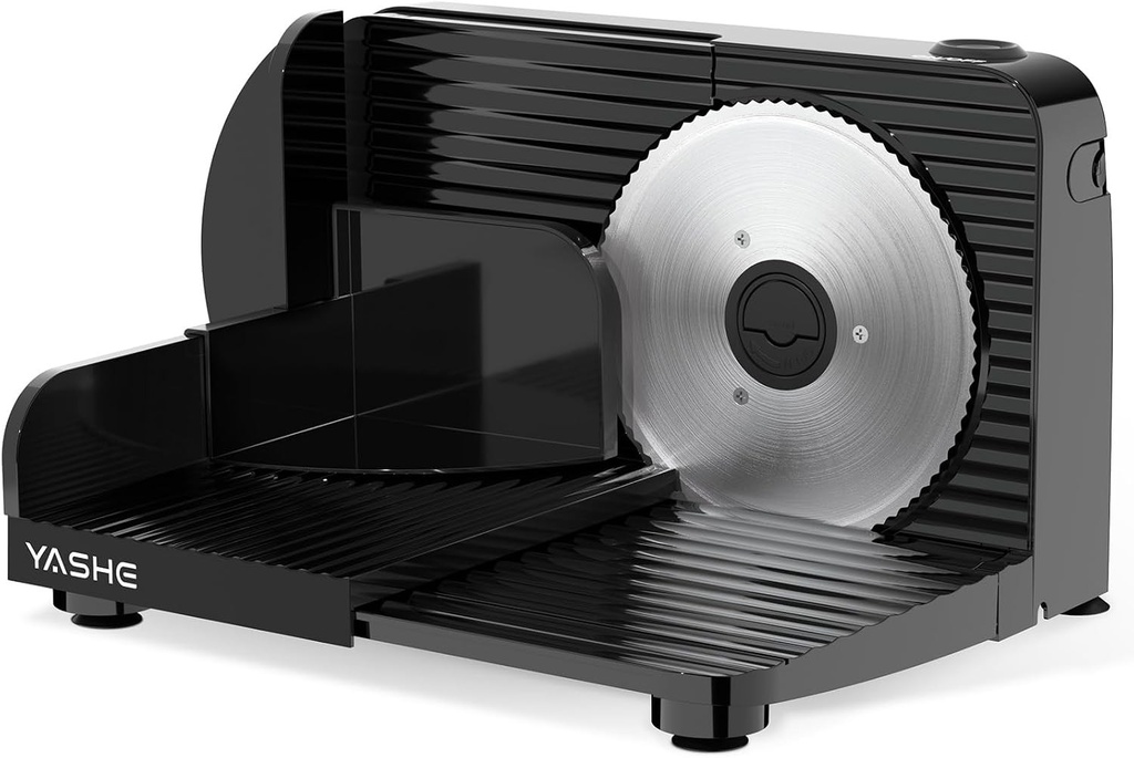 Feliator electric pliabil YASHE 180W, lamă din oțel inoxidabil de 17 cm, grosime reglabilă 0–15 mm, compact și compact, ideal pentru carne, brânză, pâine și legume, negru