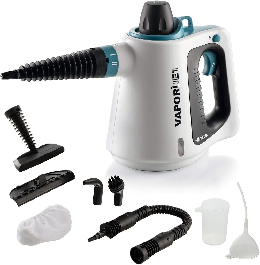 Ariete 4137 Vaporì Jet, Pistol cu ​​abur, Boiler din aluminiu, 1050 W, 250 L, 3,5 bar, Kit accesorii inclus, Alb
