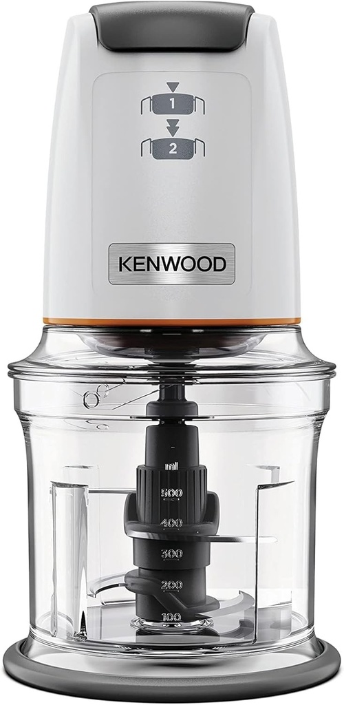 Kenwood EasyChop CHP61.000WH, Tocător cu patru lame, Bol de 0,5 l, Acționare prin presiune, 2 viteze, Inel antiderapant, Se poate spăla în mașina de spălat vase, Sistem de zdrobire a gheții, 500 W, Alb