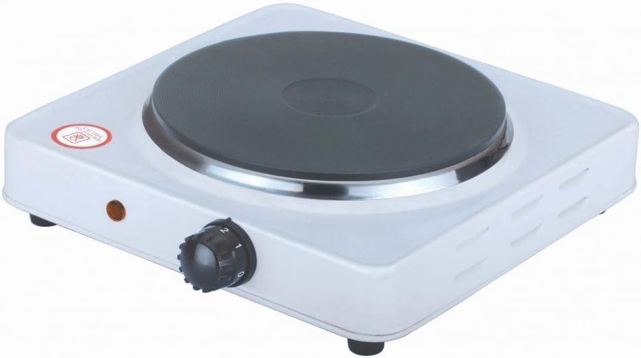 Aragaz electric 1500W, reglabil, pentru călătorie și camping, cu placă din fontă, 185 mm