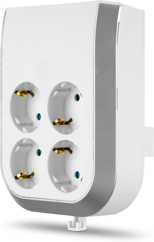 Banda de alimentare cu 4 cai REV, montata pe perete, 230 VCA, 50 Hz, 16 A, 3500 W, alb (pentru utilizarea numai cu suport fix de perete) 