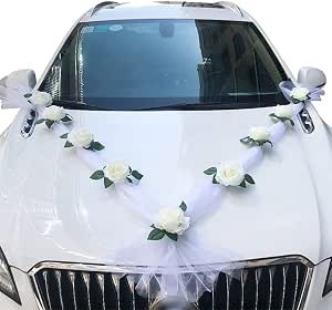Decorațiuni auto capotă nuntă decorațiune mașină albă bijuterii mașină nuntă cuplu mireasă trandafiri decorațiune mașină nuntă decorațiune mașină nuntă ghirlandă pentru petrecere de nuntă