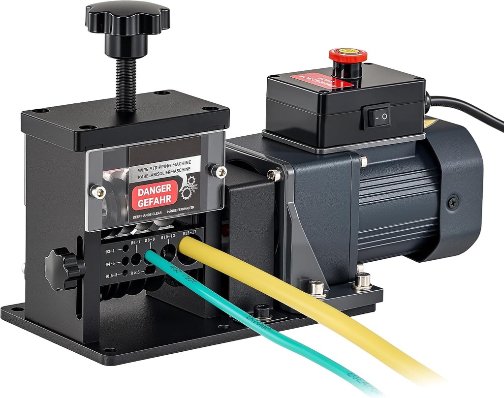 Mașină de dezizolat cabluri electrice CREWORKS cu 8 canale și 5 lame pentru fire de la 1,5 la 17 mm Dezizolator electric cu motor de 25 W din cupru pentru reciclare 30 m/min