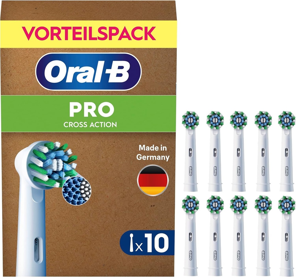 Cap de periuță de dinți electrică Oral-B Pro Cross Action, pachet de 10 capete de periuță de dinți de schimb, , alb