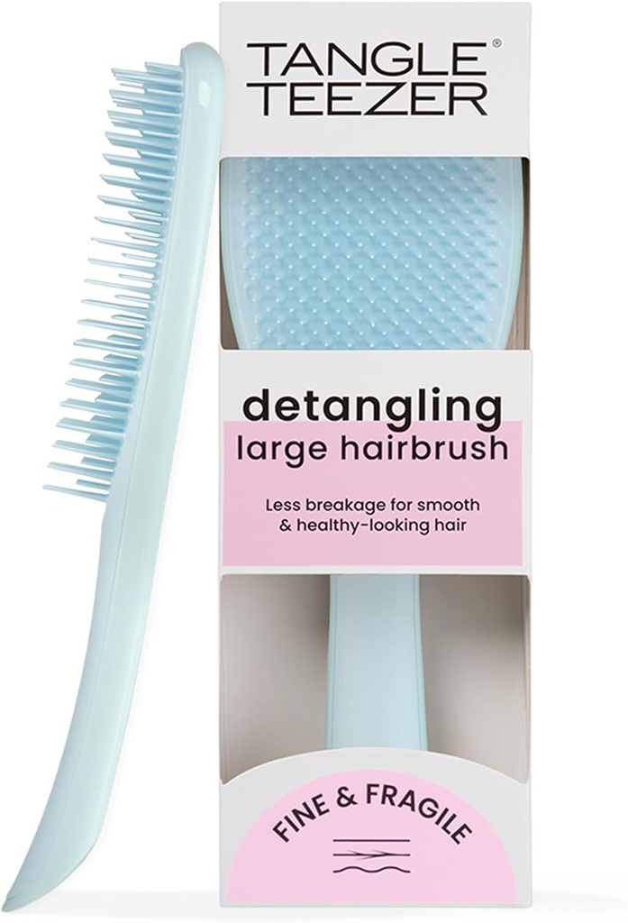 Perie descurcătoare Tangle Teezer Ultimate, perie pentru păr uscat și ud, reduce ruperea pentru tipurile de păr vopsit, fin și fragil, mare, albastru spumă de mare